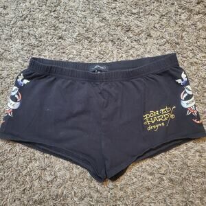 Don ED HARDY Bird Hearts Medium Booty Shorts Low Rise